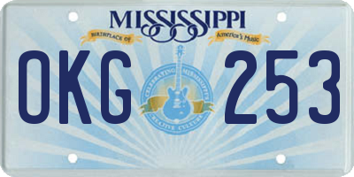 MS license plate OKG253