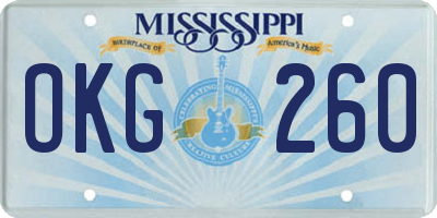MS license plate OKG260