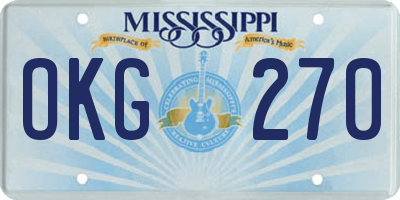 MS license plate OKG270
