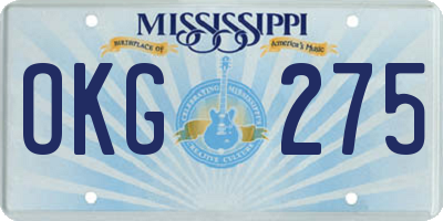 MS license plate OKG275