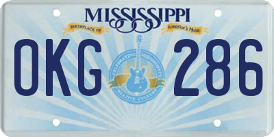 MS license plate OKG286