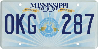 MS license plate OKG287