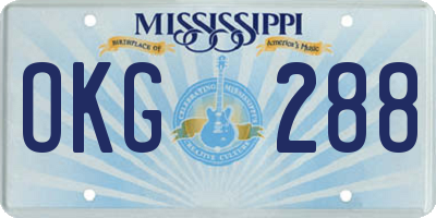 MS license plate OKG288