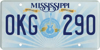 MS license plate OKG290