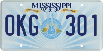 MS license plate OKG301
