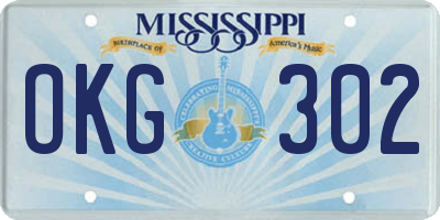MS license plate OKG302