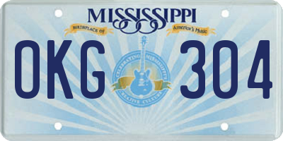 MS license plate OKG304