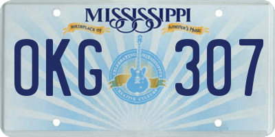MS license plate OKG307