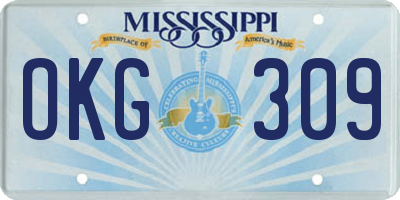 MS license plate OKG309