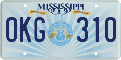MS license plate OKG310