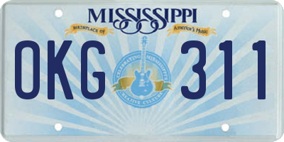 MS license plate OKG311