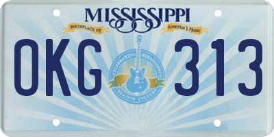 MS license plate OKG313