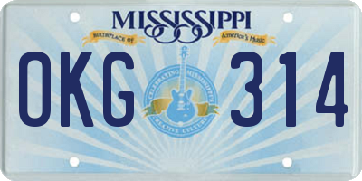 MS license plate OKG314