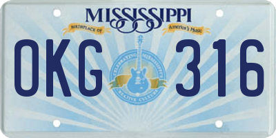 MS license plate OKG316