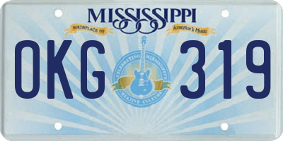 MS license plate OKG319