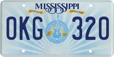 MS license plate OKG320