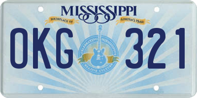 MS license plate OKG321