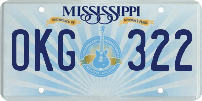 MS license plate OKG322
