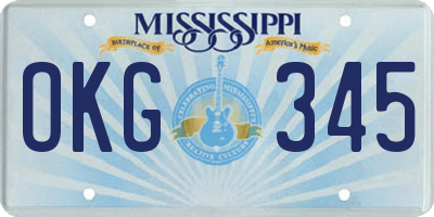 MS license plate OKG345