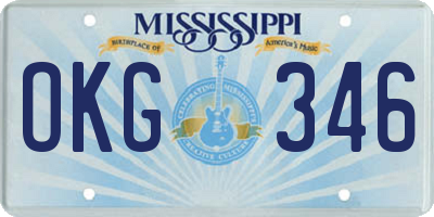 MS license plate OKG346
