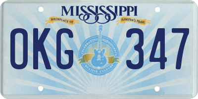 MS license plate OKG347