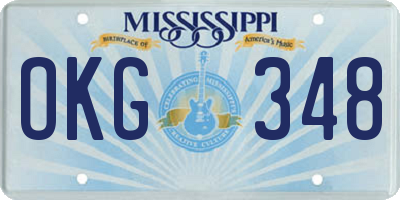 MS license plate OKG348