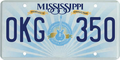 MS license plate OKG350