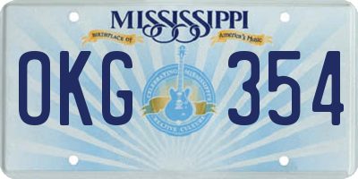 MS license plate OKG354