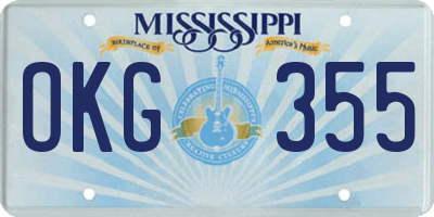 MS license plate OKG355
