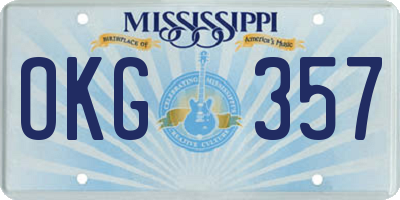 MS license plate OKG357