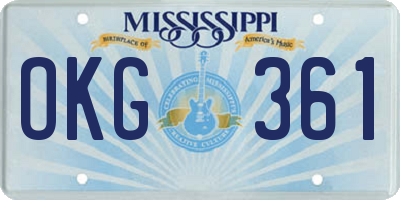 MS license plate OKG361