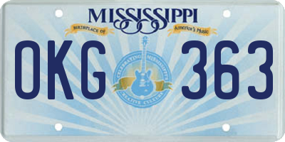 MS license plate OKG363
