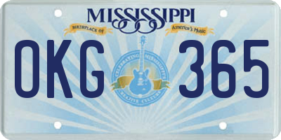 MS license plate OKG365
