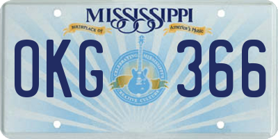 MS license plate OKG366
