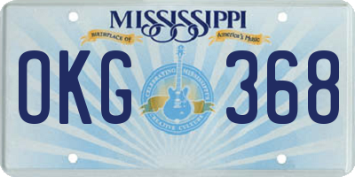 MS license plate OKG368