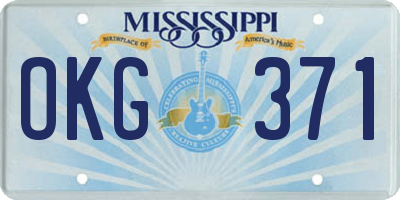 MS license plate OKG371
