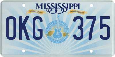 MS license plate OKG375