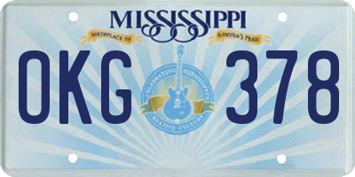 MS license plate OKG378