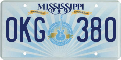 MS license plate OKG380