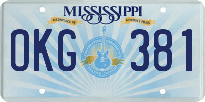 MS license plate OKG381