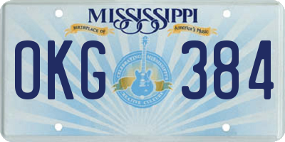MS license plate OKG384