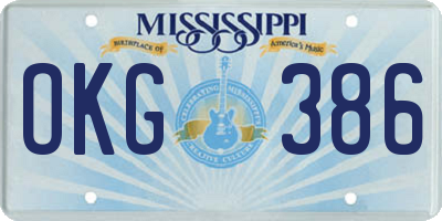 MS license plate OKG386