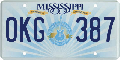 MS license plate OKG387