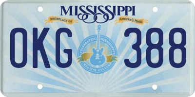 MS license plate OKG388