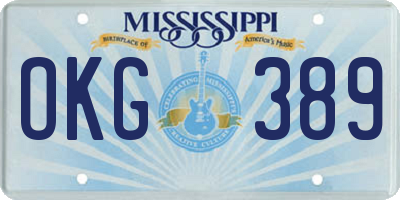 MS license plate OKG389