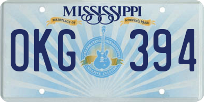 MS license plate OKG394