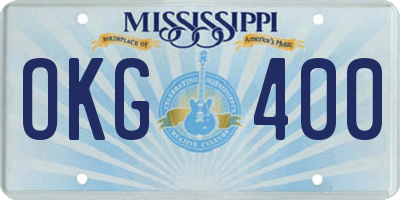MS license plate OKG400