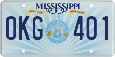 MS license plate OKG401