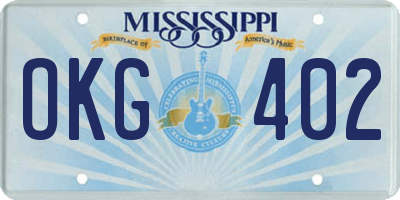 MS license plate OKG402