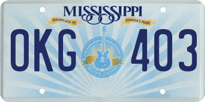 MS license plate OKG403